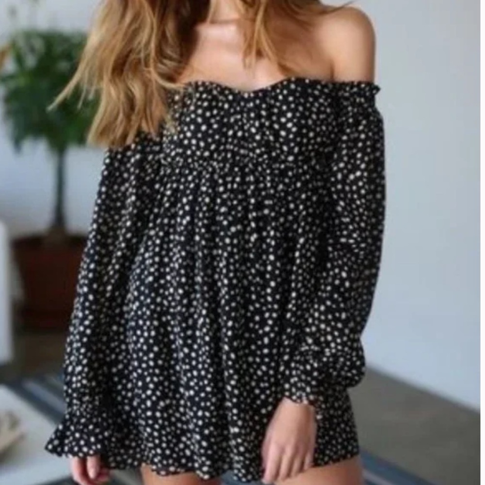 Stone Cold Fox off the shoulder babydoll dress